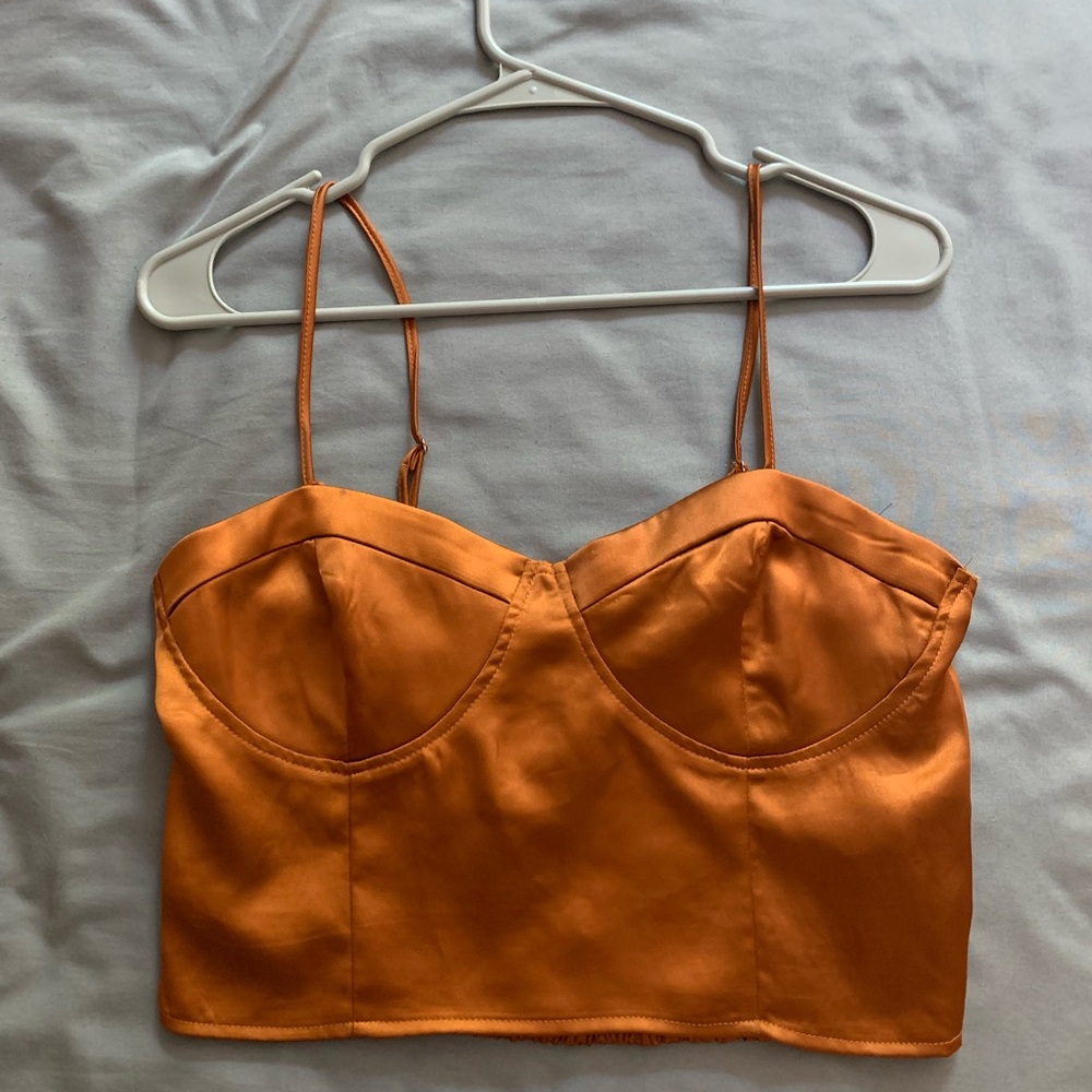 Forever 21 Satin Corset Crop Top